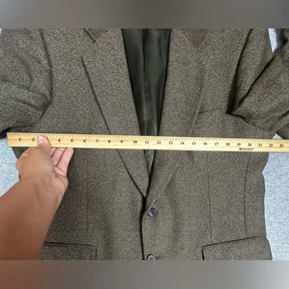 Jos‎ A Bank Blazer Sport Coat Mens 44 Regular Brown Wool Two Button Notch Lapel - Picture 7 of 13